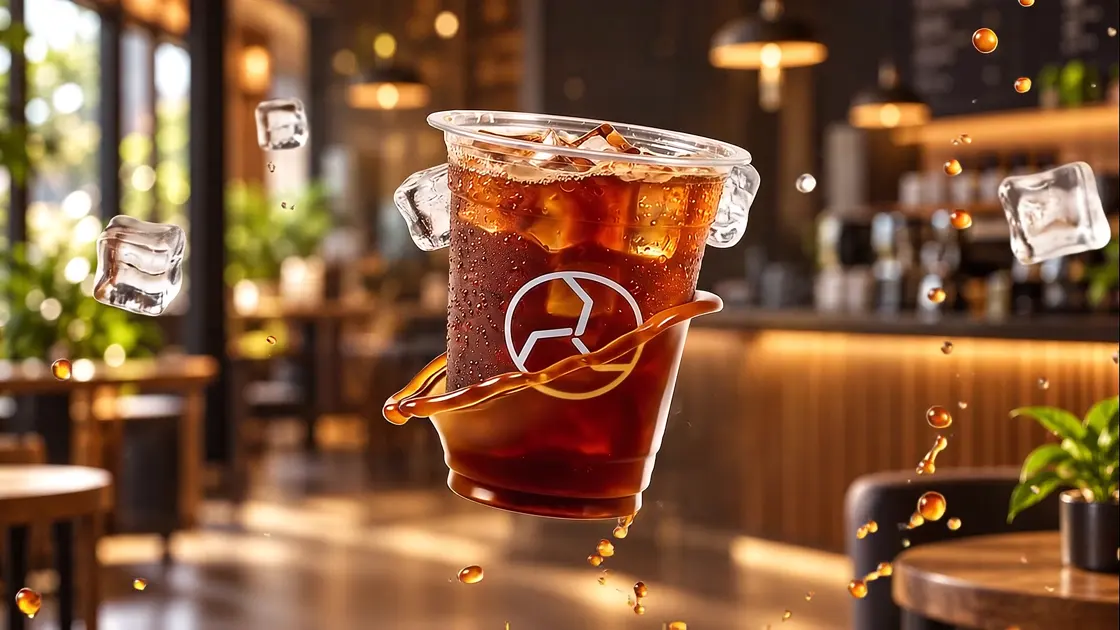 Kopi dingin dengan es melayang